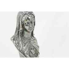 Antique Silver Plated Madonna Bust Sculpture, SC De Maria Portugal STUNNING picture