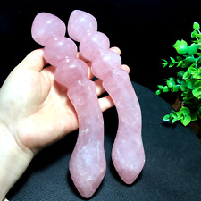 1PCS 17-20cm Natural Rose Quartz Crystal Massage Penis Wand Gemstone Healing  AA picture