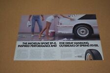 1986 Print Ad Michelin Sport Tire Man Woman Washing Car Wash Pinup Lady Sexy art picture