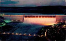 Postcard Washington grand Coulee Dam Lighted Night View 1965 Post Mercer Island picture