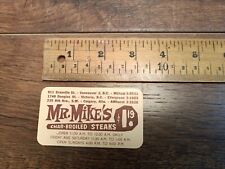 Vtg Mr. Mike's charbroiled steaks British Columbia, Alberta. Business card (N2) picture