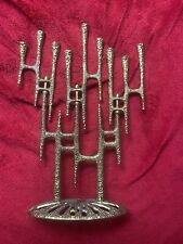 Wainberg Brutalist Menorah Brass Articulated Made in Israel Vintage Judaica picture