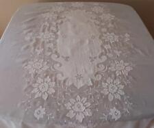 Vintage Madeira Tablecloth White Organdy Linen 81