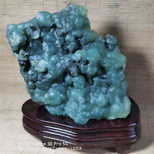 4.67 LB Natural Green grape agate crystal specimens from South Africa +stand picture