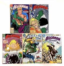 DC Comics AQUAMAN 5/set Early Issues  Boarded/Sleeved #2 #3 #6 #9 #10 (1991) VGC picture