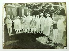 1905? antique PLAINFIELD ct GLASS NEGATIVE photo GRAMMER SCHOOL CHILDREN ACADEMY picture
