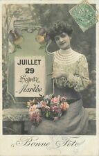 Artist impression C-1908 Happy Birthday Hand Tint Woman Flowers Postcard 21-274 picture