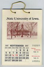 1897/1898 State University of Iowa (Now U of I) School Year Calendar- Rare picture