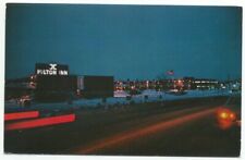 Syracuse NY Hilton Inn Hotel at Night Vintage Postcard New York picture