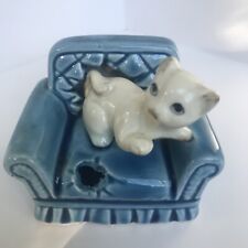 Vintage Cat on Blue Chair Japan Ceramic Kitschy 1960s picture