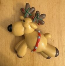Vintage 1980s Russ PIN Christmas REINDEER Lights Antlers Holiday Brooch picture