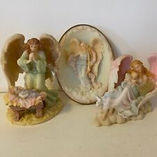 Lot of Two Seraphim Classics Angel Figurines/One Wall Plate - Francesca, Audra picture