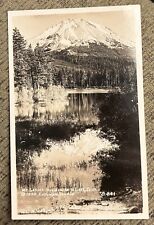 1939 real photo Mt.Lassen from Manzanita Lake mountain California postcard picture