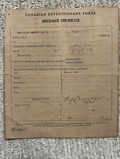 1915 WWI Canadian Expeditionary Force Discharge Certificate CEF England France picture