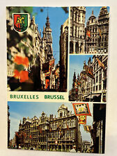 Vintage Postcard Brussels Belgium Architecture Buildings Flags Unposted picture