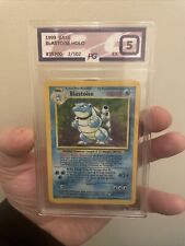 Pokémon TCG Blastoise 2/102 Base Set Poke Grade 5 WOTC Holo Card Rare Like PSA 5 picture