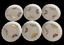 Vintage Limoges France Alexandre Chastagner (6) Butterfly Dessert Plates picture