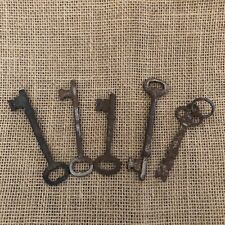 Vintage Lot of 5 Skeleton Keys For Use Arts Crafts Steampunk Rusty Crafting picture