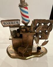 Metal Barber Shop Music Box made in Hong Kong Vintage - Works picture