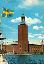 Stockholm Stadshuset The City Hall Vintage Tower River Postcard 1983 Posted picture