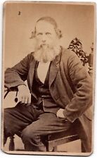 ANTIQUE CDV CIRCA 1870s W.H. LATHROP OLD BEARDED MAN NAMED LA CROSSE WISCONSIN picture