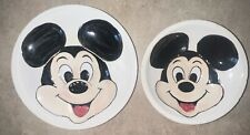 Vintage 1970's Walt Disney Prod Mickey Mouse Hand Painted Ceramic Plate & Bowl picture