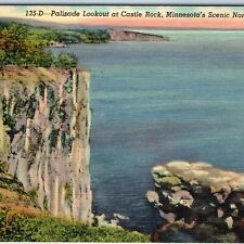1940 Nr. Duluth, MN Palisade Castle Rock North Shore Drive Lake Superior PC A252 picture