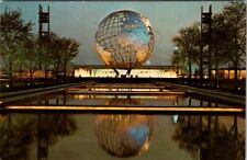 Vintage Post Card 1964-65 New York Worlds Fair Unisphere At Night Fair Symbol picture