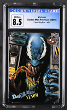 1996 Fleer/SkyBox Asylum Venom #80 Spider-Man Premium, CGC Graded 8.5 picture