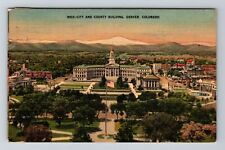Denver CO-Colorado, City And County Building Vintage c1946 Souvenir Postcard picture