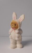 2005 Cherished Teddies Bear in Easter Bunny Avon Exclusive- Holding Purple Rose picture