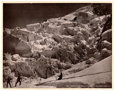 France, Ascension du Mont-Blanc, La Junction et le Mont Cursed Vintage print,  picture