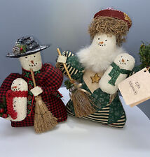 RARE Vintage (90s) ELFIN KLAYWURKS Artisan Snow Women Winter Christmas Decor picture