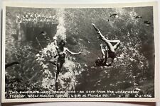 RPPC Weeki Wachee Two Swimmers One Air Hose Underwater Theater Florida Postcard picture