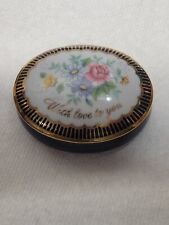 1986 Avon Blue Oval Porcelain Trinket Box With Love To You Mother's Day 1986 picture