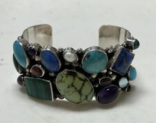 Large Nakai Sterling Multi-stone Cuff bracelet 6.5” 96Grams Heavy Turquoise picture