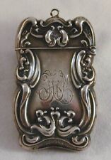 Old Sterling Repousse Match Safe Vesta Art Nouveau #3 picture