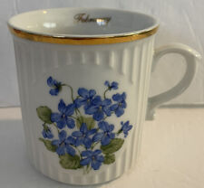 Original Bohemia~FEBRUARY~Birthday Month Coffee Mug Cup Violet Flowers EUC picture