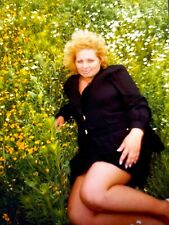 2000s Pretty Plump Woman Lying on grass Expectation ORIGINAL Vintage Photo picture