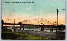 Postcard Jefferson City MO Missouri River Bridge 1916 picture
