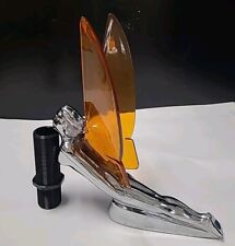 Vintage Flying Lady Winged Goddess Hood Ornament Chrome With WINGS picture