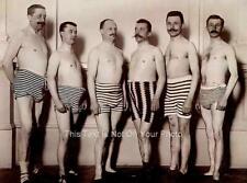 Mens Beauty Contest Finalists 1919 Mans Bathing Suit Vintage Photo Print 268C picture