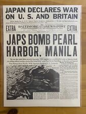 VINTAGE NEWSPAPER HEADLINE ~JAP PLANES BOMB PEARL HARBOR WWII 1941 ATTACK HAWAII picture