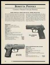 2000 BERETTA Model 8000 8040 Cougar and Mini Cougar Pistol Original PRINT AD picture