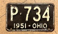 1951 OHIO license plate - DELAWARE COUNTY - EXCELLENT ORIGINAL vintage auto tag picture