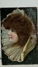 Vintage Antique Victorian Woman with Real Hair Picture  picture
