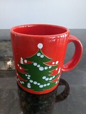 Vintage Waechtersbach Christmas Tree Coffee Cup Mug Red White Ceramic W. Germany picture