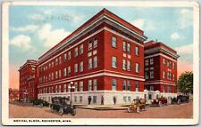 Rochester Minnesota, 1908 Medical Block, Street & Roadway View, Vintage Postcard picture