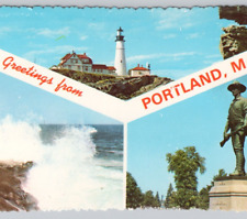 Greetings from Portland, Maine Deering Oaks Park 1960s Vintage Postcard Unposted picture
