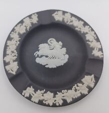 Cream Color On Black 3 Slot Round Ashtray By Wedgewood 4 3/8